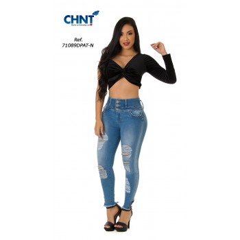 JEANS LEVANTACOLA BOTA TOBILLERO 71089DPAT-N