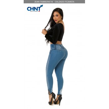 JEANS LEVANTACOLA BOTA TOBILLERO 71089DPAT-N