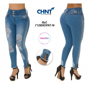 JEANS LEVANTACOLA BOTA TOBILLERO 71089DPAT-N