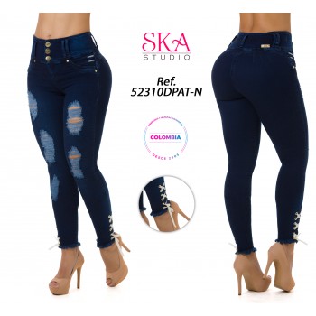 JEANS LEVANTACOLA BOTA TOBILLERO 52310DPAT-N